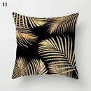 Axyaa Gold Leaf Print Pillow Cover for Home Sofa Decor