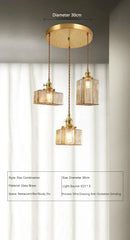 Axyaa Vintage Brass Glass Pendant Lamp for Bedroom and Dining Room