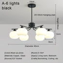 Axyaa Cream Glass Sphere Ceiling Chandelier. Modern Living Room, Bedroom, Dining Room Lighting.