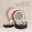 Axyaa LED Mirror Makeup Case | Cosmetic Organizer with Adjustable Dividers