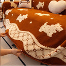 Axyaa Plush Sofa Cover Soft Warm Cushion Winter Style for Living Room Décor