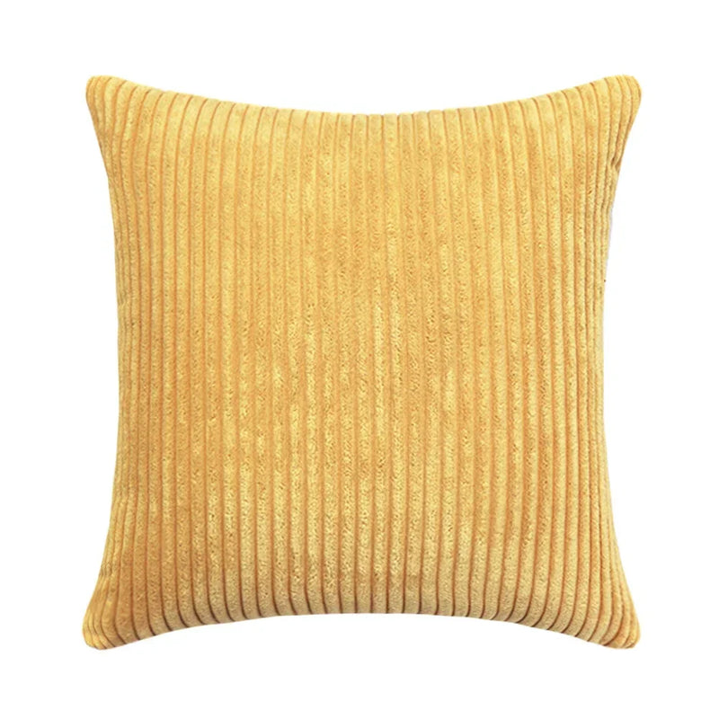 Axyaa Soft Corduroy Cushion Cover Striped Throw Pillow Case for Home Decor