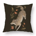 Axyaa Retro Flower Fox Pillowcase in Peach Skin Velvet.