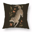 Axyaa Retro Flower Fox Pillowcase in Peach Skin Velvet.