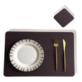 Axyaa Pink Grey Double-Layer Placemats and Coasters Set - Non-Slip, Oil Resistant