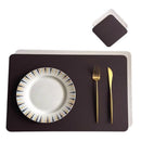 Axyaa Pink Grey Double-Layer Placemats and Coasters Set - Non-Slip, Oil Resistant