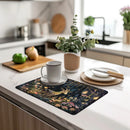 Axyaa Watercolor Forest Kitchen Mat: Absorbent, Antiskid, Quick Drain, Tableware & Dish Drying