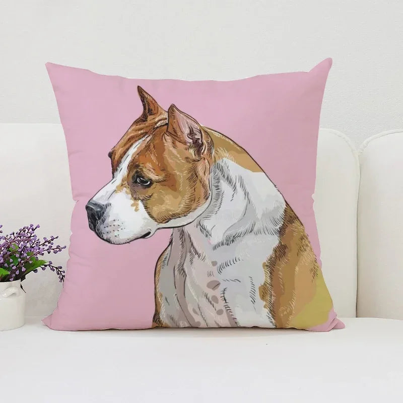 Bull Terrier Art Anime Pillow Cover 40x40 Axyaa Home Decor Throw Pillow