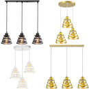 Axyaa Spring Metal Cage Pendant Lamp - Vintage Plating, 3-Lights Creative Hanging Lamps