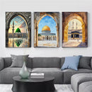 Axyaa Islamic Canvas Poster Watercolors Modern Wall Art for Living Room