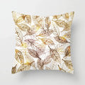 Axyaa Gold Leaf Polyester Cushion Cover - Decorative Sofa Pillow Cover