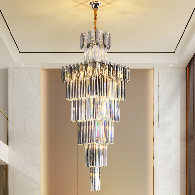 Axyaa Crystal Chandelier: Elegant Light Fixture for Luxe Spaces