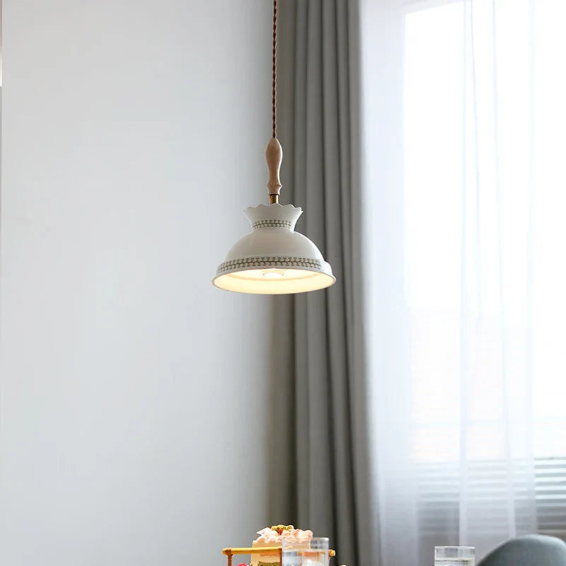 Axyaa Ceramic Shade LED Pendant Chandelier for Modern Nordic Decor