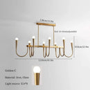Axyaa Iron Black Pendant Light LED Chandelier Luxury Ceiling Lamp Luxe Bedroom Decor