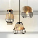 Axyaa Hemp Rope Weave Pendant Lights - Modern LED Living Room Dining Decor