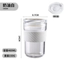 Axyaa 460ml Ins Style Coffee Mug with Lid for Bubble Tea Juice Milk