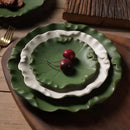Axyaa Lotus Leaf Ceramic Dinner Plate Set - Japanese Style Tableware