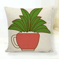 Axyaa Floral Linen Pillowcase 45*45cm for Home & Office Decor
