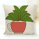 Axyaa Floral Linen Pillowcase 45*45cm for Home & Office Decor