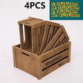 Axyaa Vintage Wooden Frame Storage Boxes Set of 4