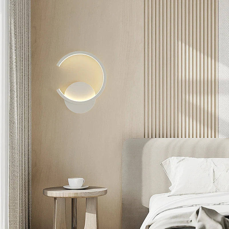 Nordic LED Wall Lamp in Black, White, or Golden for Living Bedroom Aisle by Axya