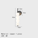 Axyaa Glass Bedside LED Wall Lamp Copper Gold Black Parlor Shop Hotel Light Fixtures