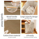 Axyaa Waterproof Laundry Basket Cotton Linen Organizer Foldable Hamper
