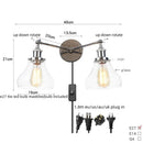 Axyaa Vintage Industrial Wall Light with Pull Chain Switch