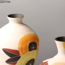 Axyaa Ceramic Vase with Artificial Fruits for Aesthetic Room Decor