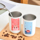 Axyaa Stainless Steel Double Wall Milk Coffee Mug with Straw - Portable & Anti-Scalding