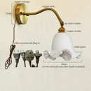 Axyaa Vintage Copper Glass LED Wall Light for Bedroom, Stair, Living Room