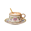 Axyaa Ceramic Enamel Coffee Cup and Saucer Set - Elegant Household Mugs