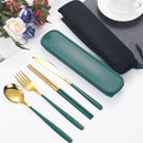 Axyaa Stainless Steel Tableware Set for Students on the Go