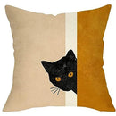 Axyaa Abstract Cat Plant Sunset Pillow Case