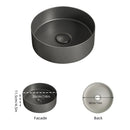 Axyaa 36cm Matte White/Dark Gray Bathroom Sink for Vanity - 14in Diameter
