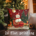 Axyaa Christmas Santa & Snowman Pillow Covers for Sofa, Bedroom, Car
