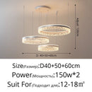 Axyaa LED Rings Chandelier - Acrylic Living Room Hanging Light