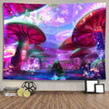 Axyaa Psychedelic UV Wall Tapestry: Skull Mushroom Witchcraft Art - Beautiful Decor