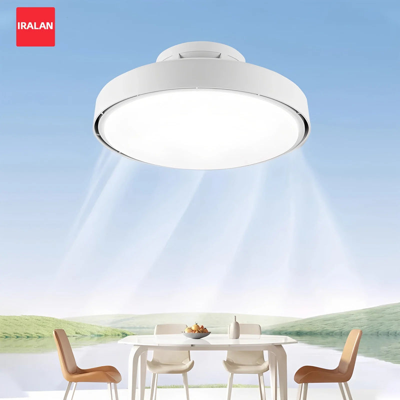 Axyaa Round Ceiling Fan with LED Light and Remote Control for Bedroom