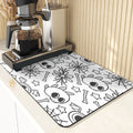 Axyaa Ghost Print Silicone Kitchen Coasters & Dish Mat
