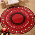 Axyaa Christmas Tree Geometric Print Living Room Rug for Holiday Decoration