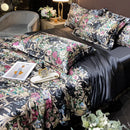 Axyaa Floral Silk Bedding Set Duvet Cover Sheet Pillowcase Luxury Soft Bedsheet