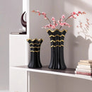 Axyaa Nordic Ceramic Vases: Hand-painted Green Plant Decor for Home Living Room Flower Arrangements
