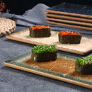 Axyaa Sushi Plate: Ceramic Rectangular Fish Plate for High-Value Sashimi & BBQ