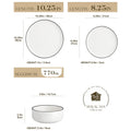 Axyaa Black Rim Porcelain Dinnerware Set for 4, 12/24 Piece Tableware Collection