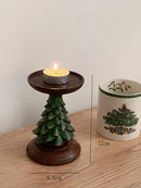 Axya Vintage Christmas Tree Candle Holders: Festive Home Decor & Photography Props