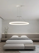 Axyaa Black Ring LED Pendant Lamp for Modern Minimalist Living Spaces
