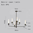 Axyaa Copper Marble Chandelier: Modern Luxury Pendant Lamp for Living Room, Kitchen, Bedroom