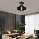 Axyaa Rustic Industrial Ceiling Lamp: Vintage Flush Mount Metal Fixture