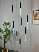 Axyaa Modern Cylindrical Chandelier for Nordic Living Room, Indoor Lighting and Staircase